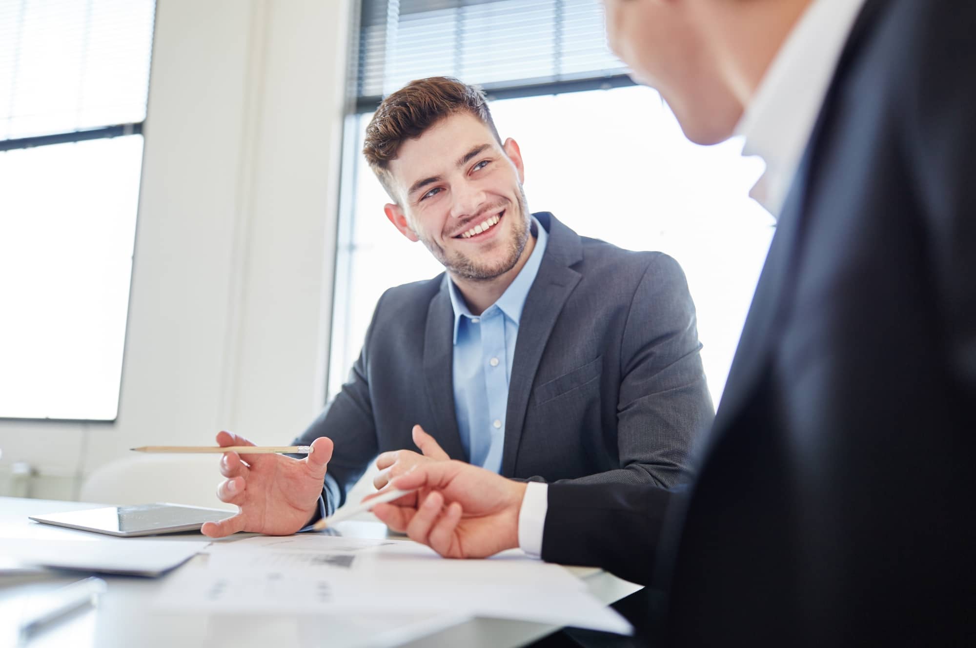 business person smiling